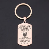 Brother Gift Dog Tag Keychain: Thank You For Being My Brother