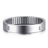 Personalized Engraved Stretch Bracelet with Stainless Steel Band