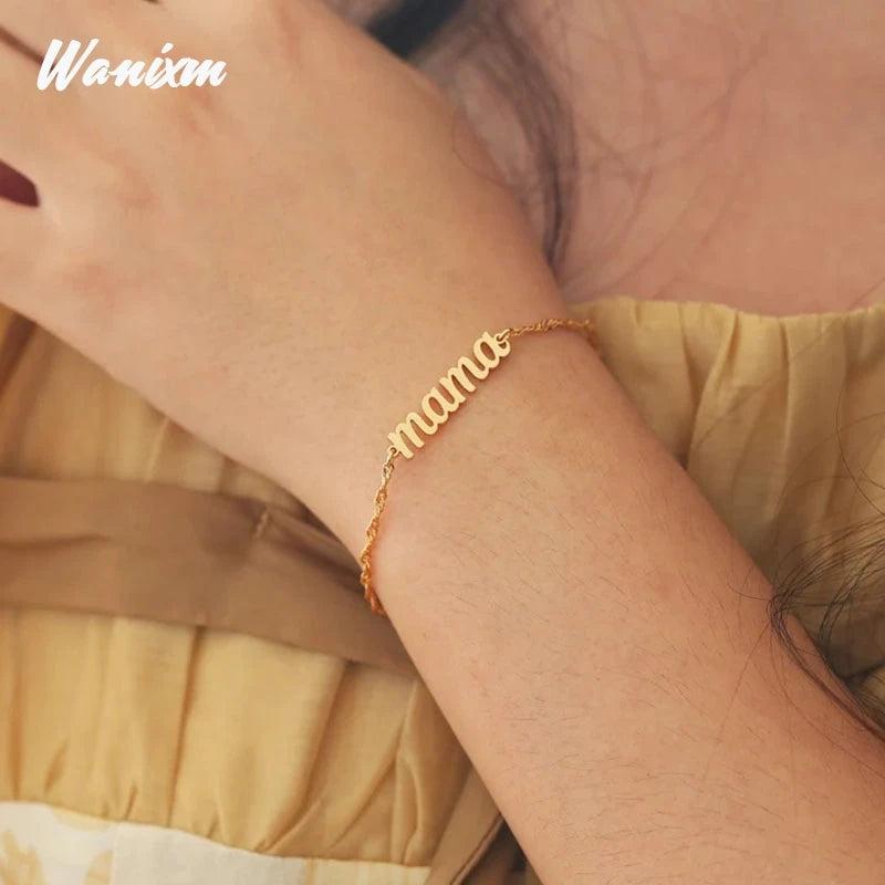Personalized Letter Cuban Chain Bracelet Jewelry