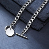 KOtik Silver Stainless Steel Cuban Chain Bracelet for Men