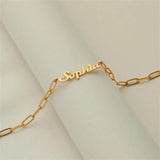 Custom Name Bracelet Paperclip Stainless Steel Jewelry