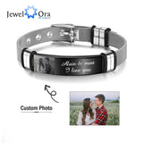 Personalized Name Date Men Bracelet Titanium Steel