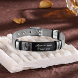 Personalized Name Date Men Bracelet Titanium Steel