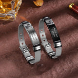 Personalized Name Date Men Bracelet Titanium Steel
