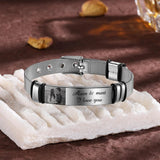 Personalized Name Date Men Bracelet Titanium Steel