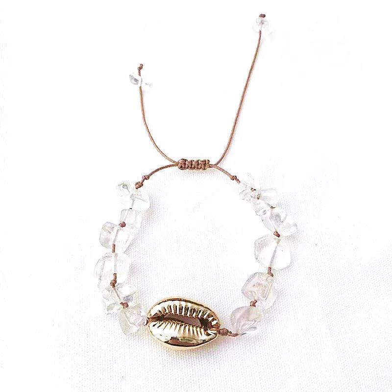 Boho Crystal Bracelet Shell Size Adjustable Bangle
