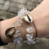Boho Crystal Bracelet Shell Size Adjustable Bangle