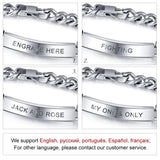 Engraved Silver Men Bracelet Titanium Steel Gift for Him