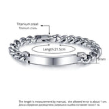 Engraved Silver Men Bracelet Titanium Steel Gift for Him