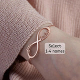 Infinity1-6 Rose Name Bracelet Stainless Steel Nameplate Jewelry