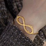 Infinity1-6 Rose Name Bracelet Stainless Steel Nameplate Jewelry