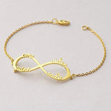 Infinity1-6 Rose Name Bracelet Stainless Steel Nameplate Jewelry