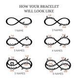 Infinity1-6 Rose Name Bracelet Stainless Steel Nameplate Jewelry