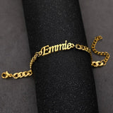 Custom Name Bracelets Stainless Steel Cuban Chain Bangle Gift