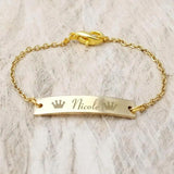 Personalized Baby Name Bracelet With Crown Baby ID Bracelet Jewelry