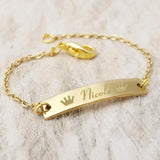 Personalized Baby Name Bracelet With Crown Baby ID Bracelet Jewelry