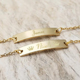 Personalized Baby Name Bracelet With Crown Baby ID Bracelet Jewelry
