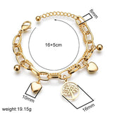 Stainless Steel Life Tree Bracelet Adjustable Ball Bracelet