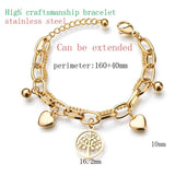Stainless Steel Life Tree Bracelet Adjustable Ball Bracelet