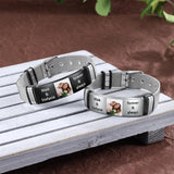 Custom Engraved Adjustable Chain Bracelet Stainless Steel for Men