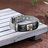 Custom Engraved Adjustable Chain Bracelet Stainless Steel for Men