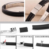 Engrave Name Silicone Bracelet for Men Stainless Steel Leather Bracelet