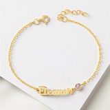 Personalized Name Bracelet with Birthstone Pendant