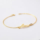 Personalized Name Bracelet with Birthstone Pendant