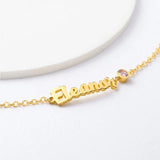 Personalized Name Bracelet with Birthstone Pendant
