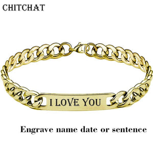 Custom Engraved Stainless Steel Bracelet for Boyfriend