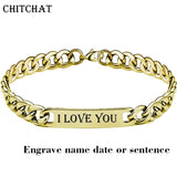 Custom Engraved Stainless Steel Bracelet for Boyfriend
