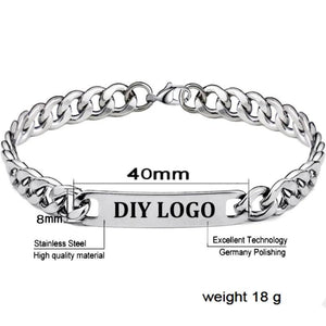 Custom Engraved Stainless Steel Bracelet for Boyfriend
