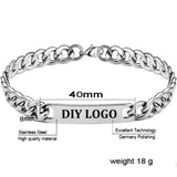 Custom Engraved Stainless Steel Bracelet for Boyfriend