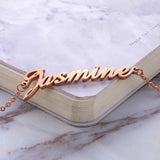 Custom Name Bracelets - Stainless Steel Charms - Engraved Handwriting Love