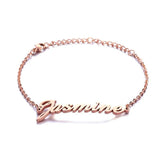 Custom Name Bracelets - Stainless Steel Charms - Engraved Handwriting Love
