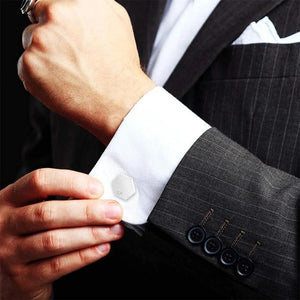Personalized Initials Cufflinks Stainless Steel Wedding Groom Suit Button