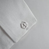 Personalized Stainless Steel Name Initials Hexagon Cuff Links