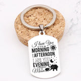 Elephant Mom & Baby Keychain - Personalized Stainless Steel Keyring