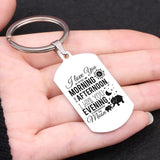 Elephant Mom & Baby Keychain - Personalized Stainless Steel Keyring