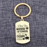 Elephant Mom & Baby Keychain - Personalized Stainless Steel Keyring