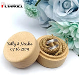 Wooden Ring Box Wedding Engagement Proposal Mr & Mrs Ring Holder