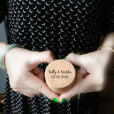 Wooden Ring Box Wedding Engagement Proposal Mr & Mrs Ring Holder
