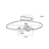 925 Silver Leaf Pearl Charms Bracelet Women