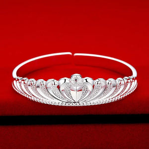 Crown Woman Cuff Bracelet 925 Sterling Silver Jewelry