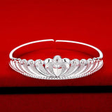 Crown Woman Cuff Bracelet 925 Sterling Silver Jewelry