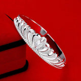 Crown Woman Cuff Bracelet 925 Sterling Silver Jewelry