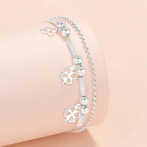 925 Silver Butterfly Cross Charms Bracelet For Women