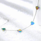 925 Sterling Silver Heart Chain Bracelet Women's Jewelry
