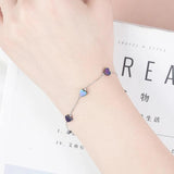 925 Sterling Silver Heart Chain Bracelet Women's Jewelry