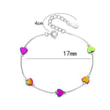 925 Sterling Silver Heart Chain Bracelet Women's Jewelry